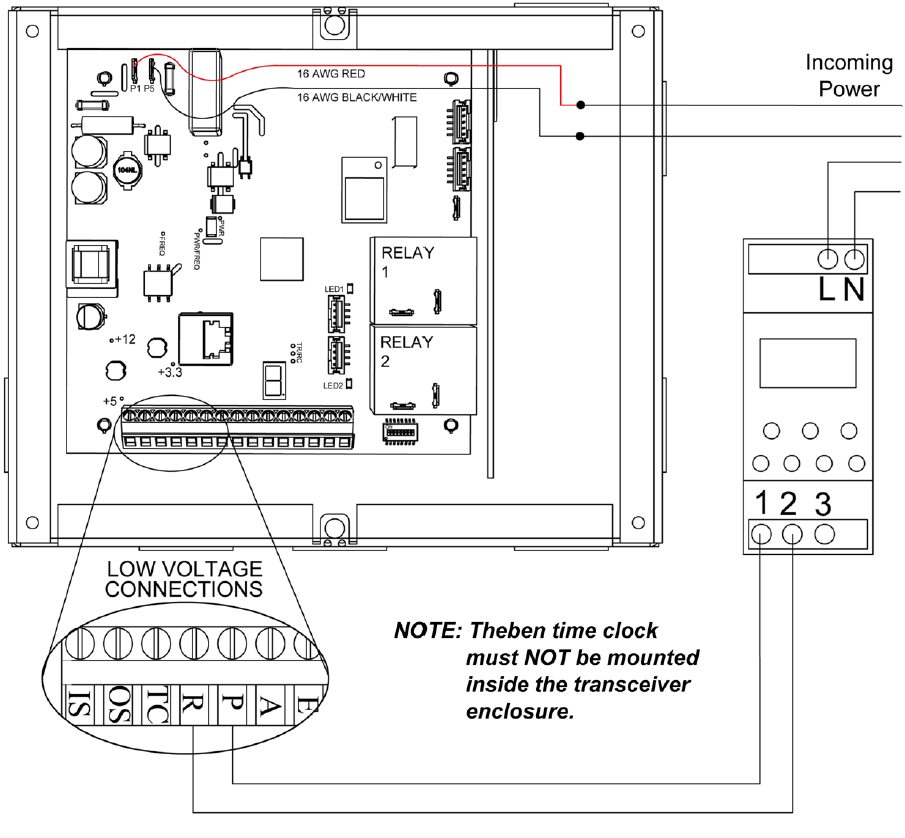 Transceiver with 7-segment display wiring